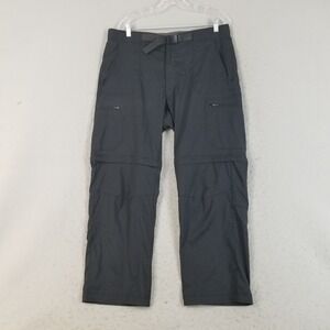 Outdoor Life Convertible Pants Mens 36x29 Black Hiking Cargo Zip Off Stretch